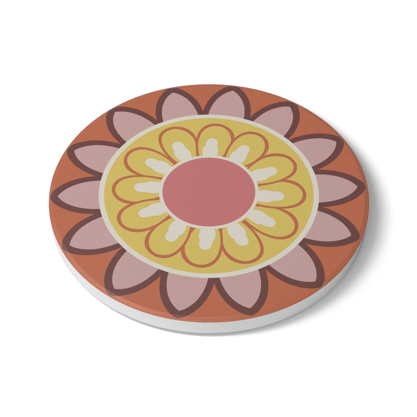 Floral Ceramic Coaster - Vibrant Drink Coaster for Home Décor and Gifts