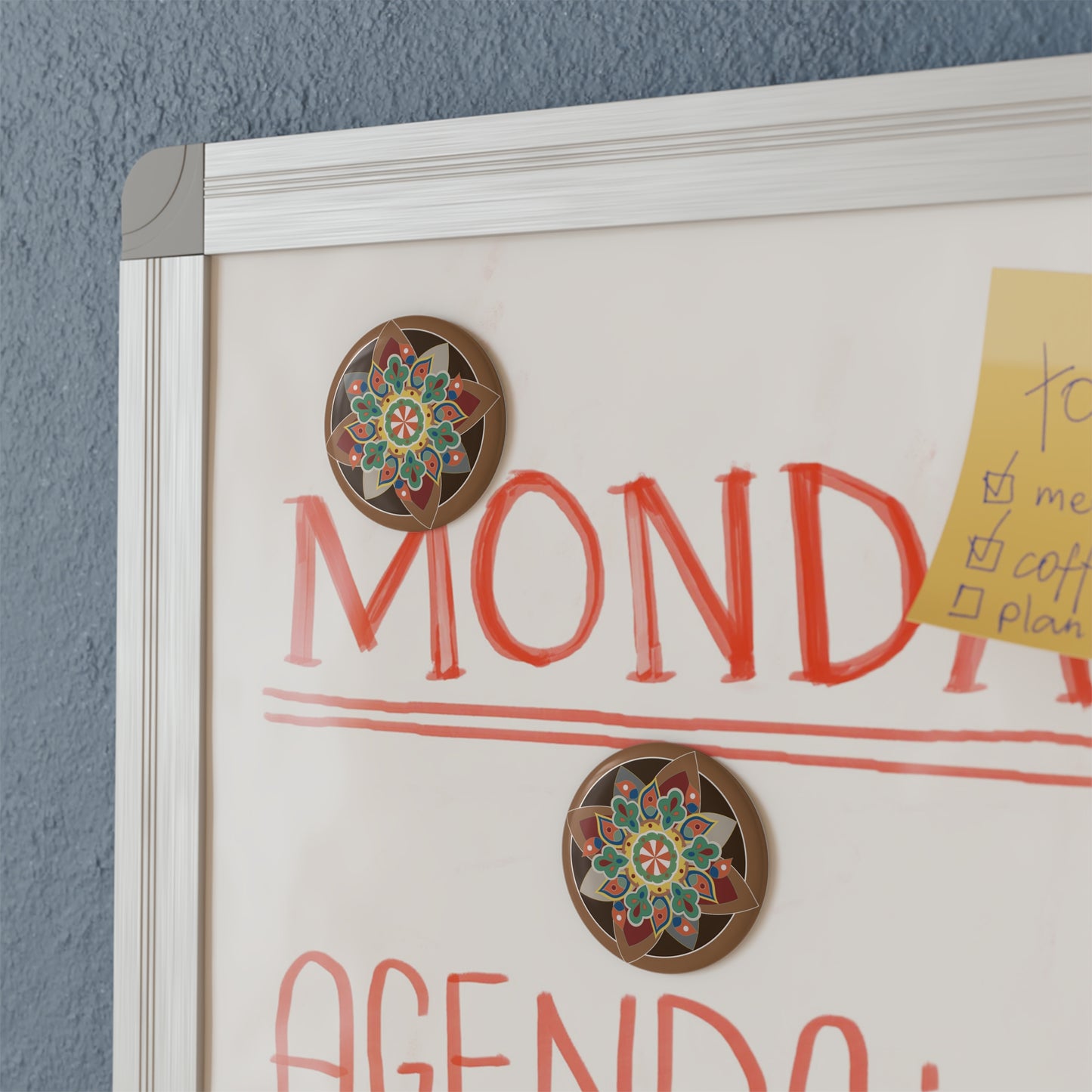 Colorful Mandala Button Magnets | Home Decor, Gifts, Refrigerator Magnets, Art Collectibles, Bohemian Vibes