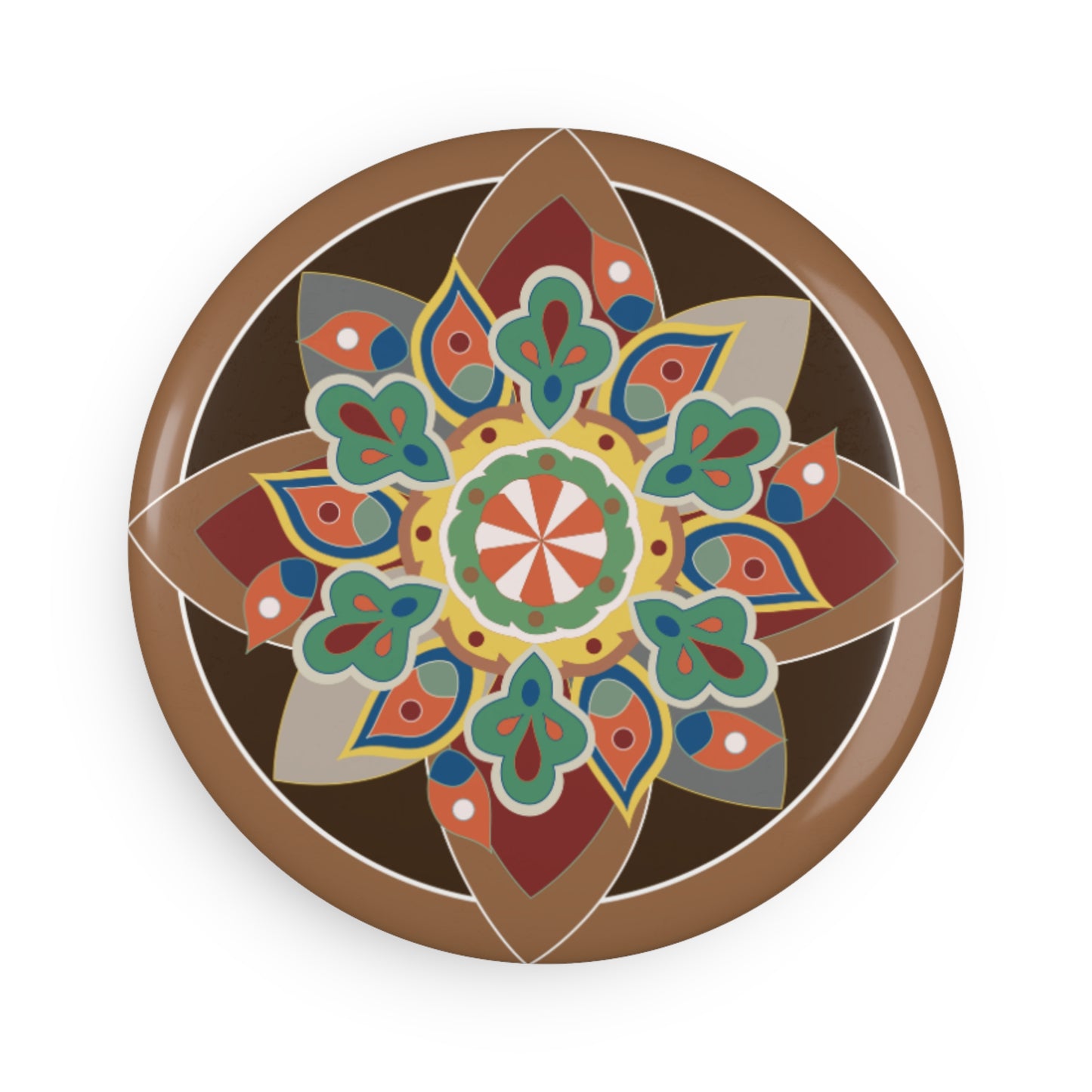 Colorful Mandala Button Magnets | Home Decor, Gifts, Refrigerator Magnets, Art Collectibles, Bohemian Vibes